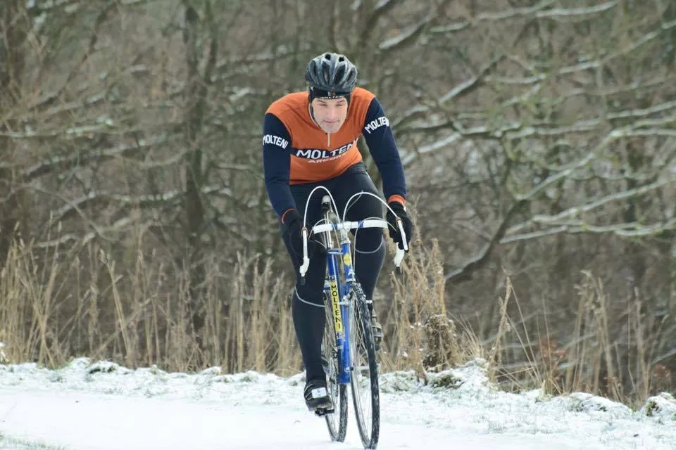 Grane på sin stålcykel til Marienlund Cykelcross